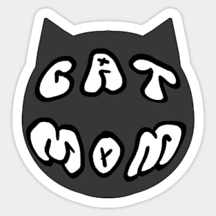 cat mom badge grey Sticker